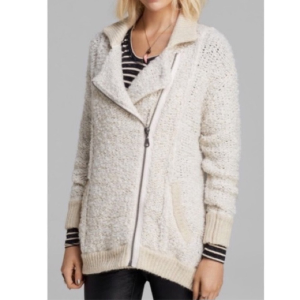 💫Free People Cream Textured Cardigan